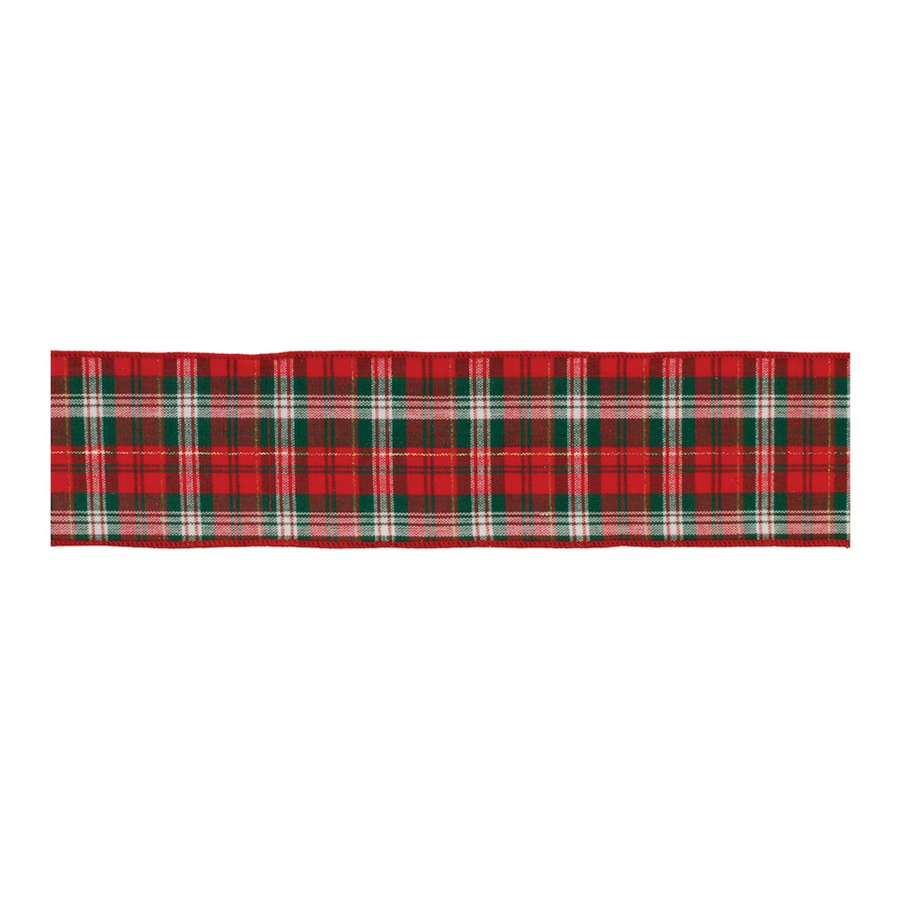 Melrose Plaid Wired Craft Ribbon - 4" x 5 Yards - Red and Green